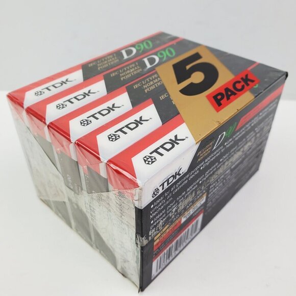 TDK D90 Blank Cassette Tapes 5 Pack IECI Type 1 Normal Bias Sealed - Picture 5 of 9